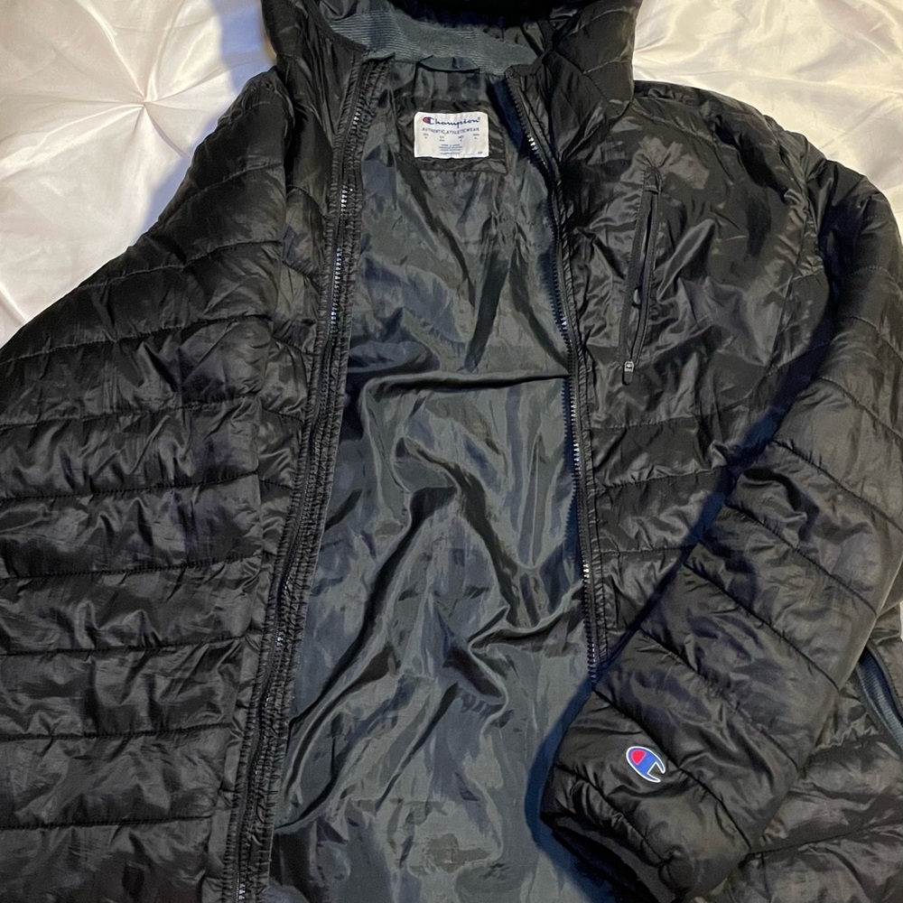 Champion Men's Black Quilted Puffer Jacket